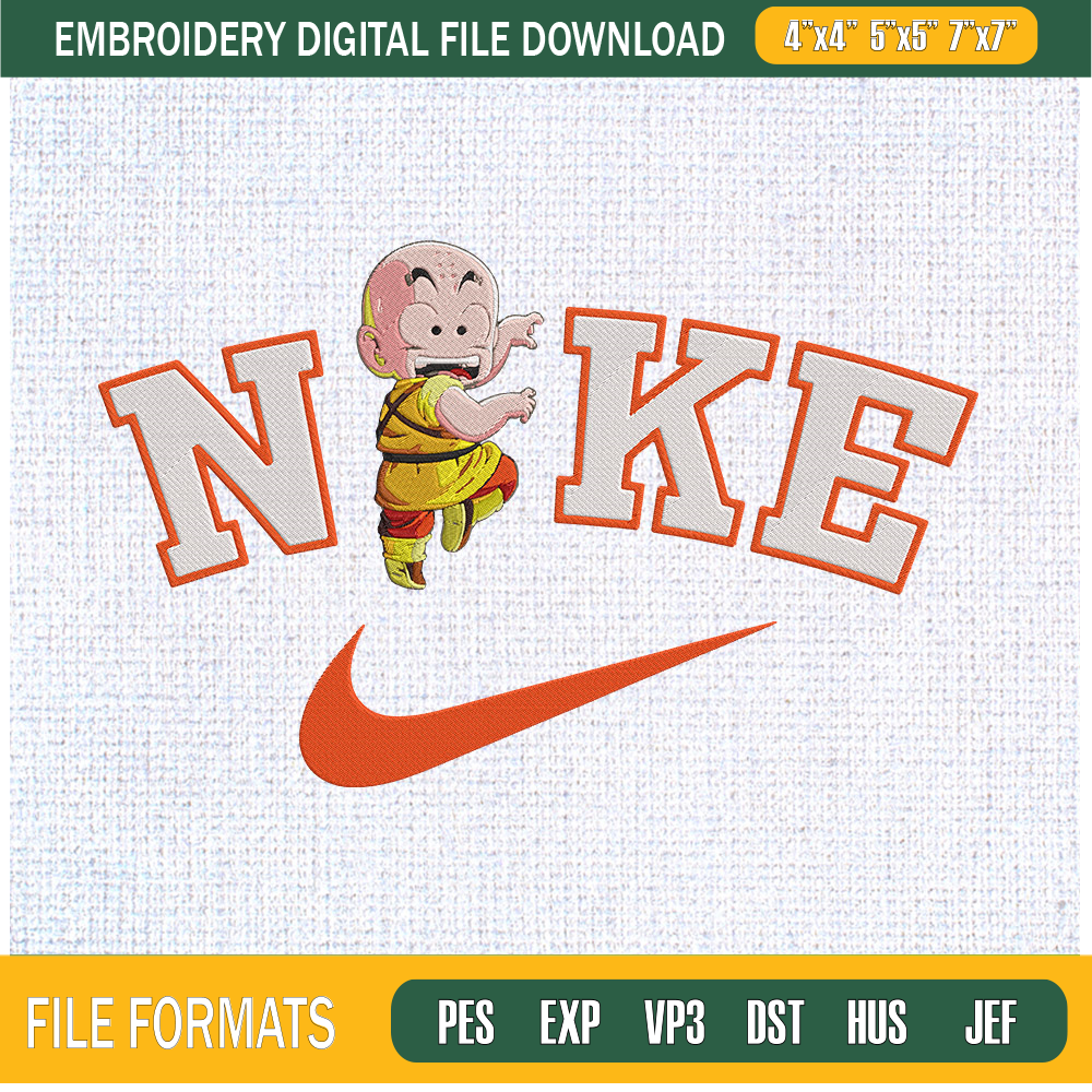 Krillin x Nike Embroidery Designs, Nike Dragon Ball Machine Embroidery Design, Machine Embroidery Designs - Premium & Original SVG Cut Files.jpg