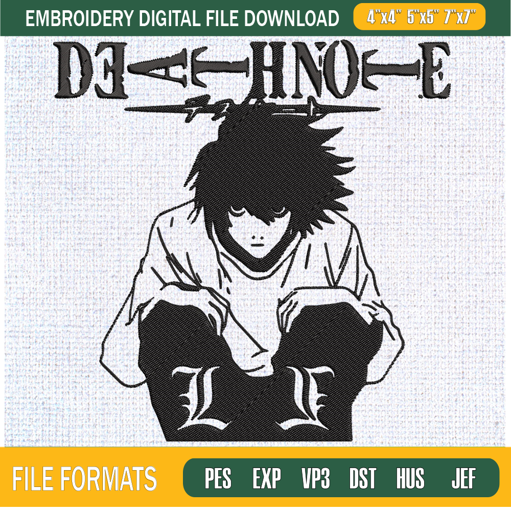 L Lawliet Embroidery Designs, Death Note Machine Embroidery Design, Machine Embroidery Designs - Premium & Original SVG Cut Files.jpg