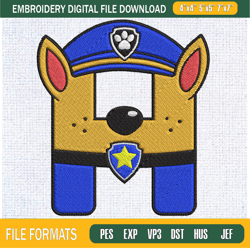 letter chase h embroidery designs, cartoon machine embroidery design, machine em,embroidery design,embroidery svg,machin