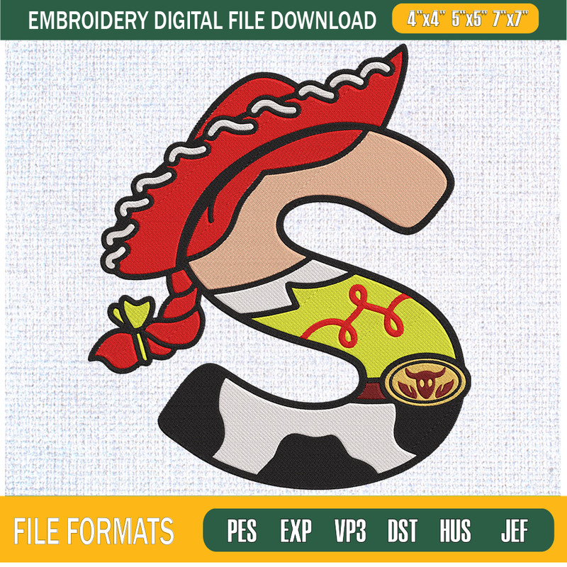 Letter Jessie S Embroidery Designs, Cartoon Machine Embroidery Design, Machine Embroidery Designs - Premium & Original SVG Cut Files.jpg