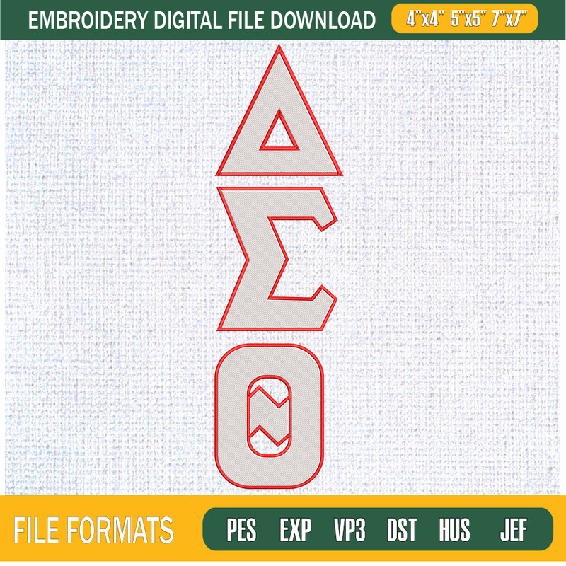 Line Delta Sigma Theta Embroidery Designs, Historically Black Colleges and Universities Machine Embroidery Design, Machine Embroidery Designs - Premium & Origin