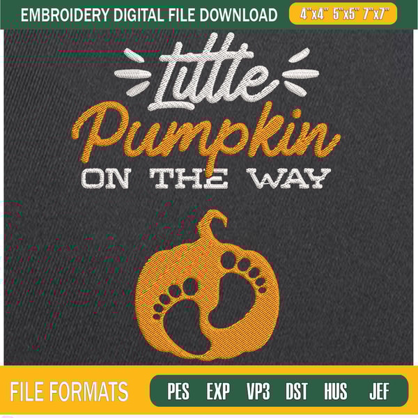 Little Pumpkin On The Way Embroidery Designs, Halloween Machine Embroidery Design, Machine Embroidery Designs - Premium & Original SVG Cut Files.jpg