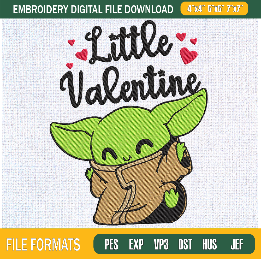 Little Valentine Baby Yoda Embroidery Designs, Baby Yoda Machine Embroidery Design, Machine Embroidery Designs - Premium & Original SVG Cut Files.jpg