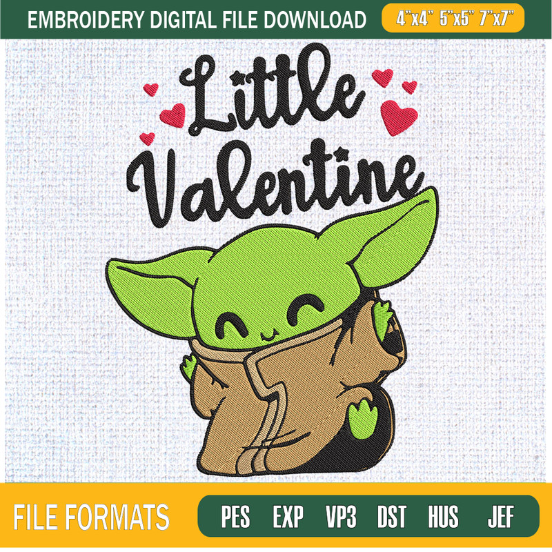 Little Valentine Baby Yoda Embroidery Designs, Baby Yoda Machine Embroidery Design, Machine Embroidery Designs - Premium & Original SVG Cut Files.jpg