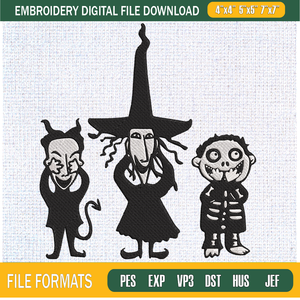 Lock Shock And Barrel Nightmare Before Christmas Embroidery Designs, Halloween Machine Embroidery Design, Machine Embroidery Designs - Premium & Original SVG Cu