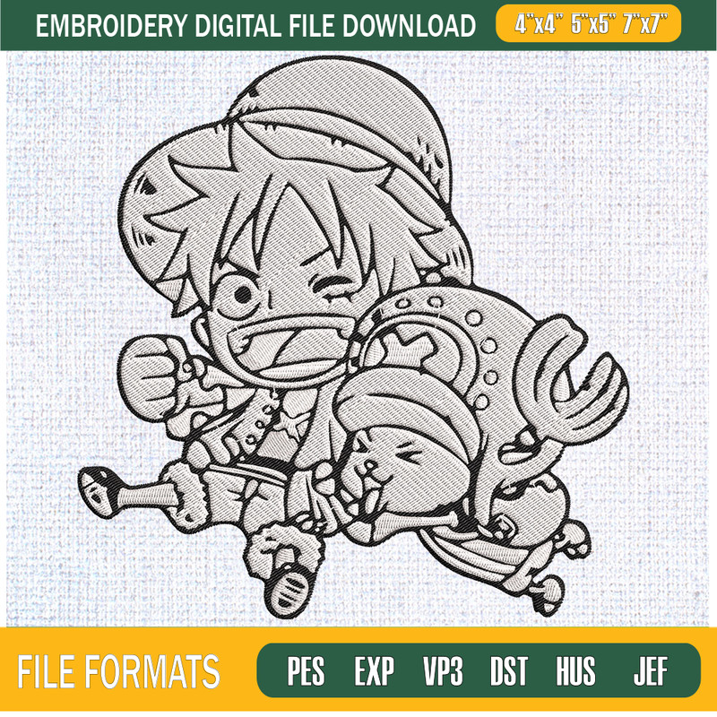 Luffy And Tony Tony Chopper Embroidery Designs, One Piece Machine Embroidery Design, Machine Embroidery Designs - Premium & Original SVG Cut Files.jpg