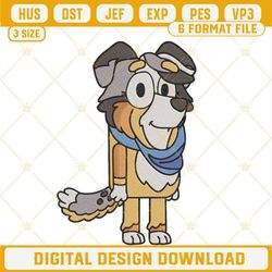 calypso bluey embroidery design, cute australian shepherd cartoon embroidery digital file.jpg