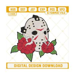 jason voorhees mask with roses embroidery designs, jason voorhees embroidery design file.jpg
