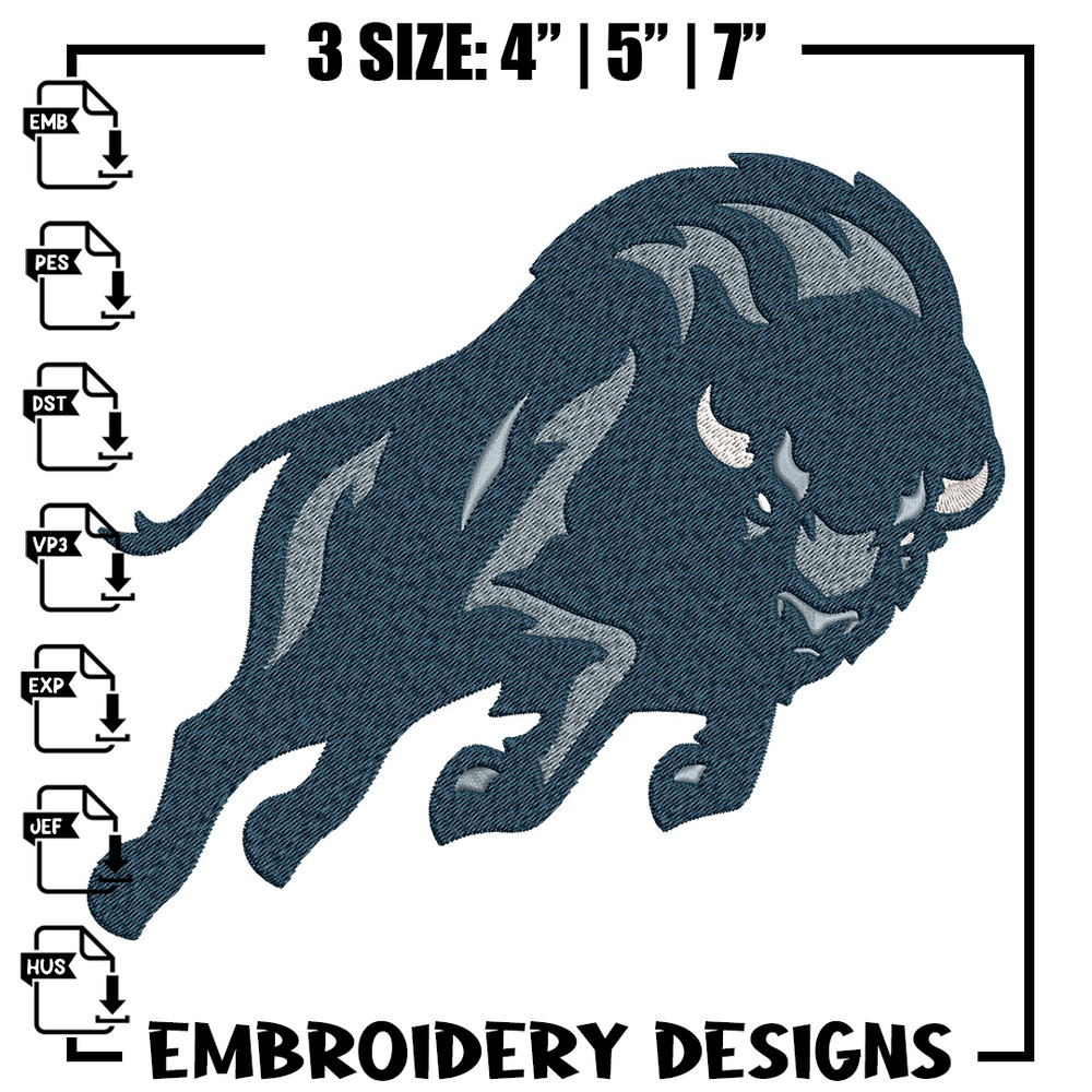 Bison Mascot embroidery design, College embroidery, Sport embroidery, logo sport embroidery, Embroidery design.jpg