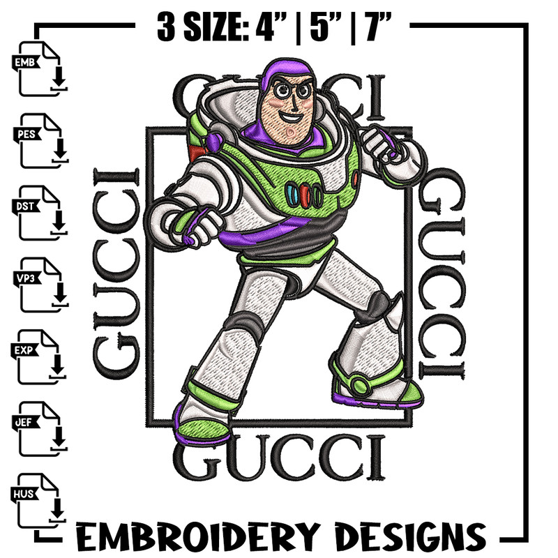 Buzz lightyear Gucci Embroidery design, Buzz lightyear Embroidery, cartoon design, Embroidery File, Digital download..jpg