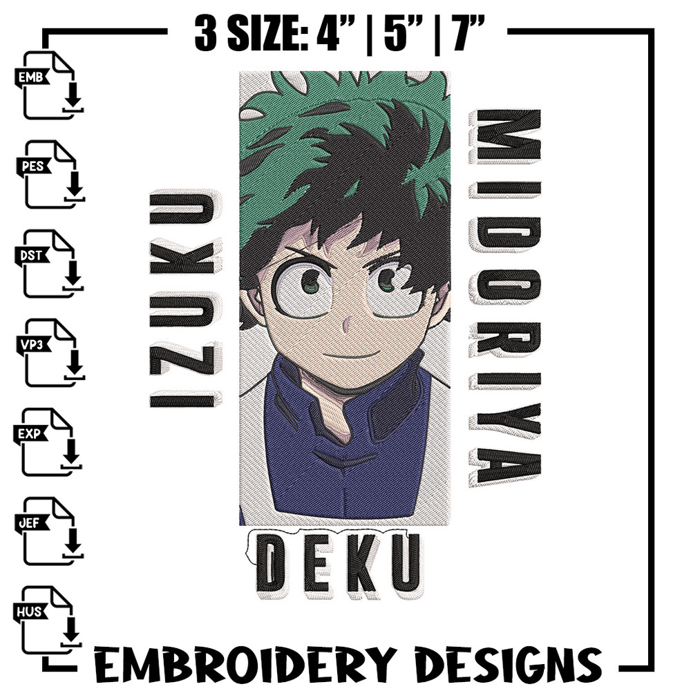 Deku poster Embroidery Design, Mha Embroidery, Embroidery File, Anime Embroidery, Anime shirt, Digital download.jpg