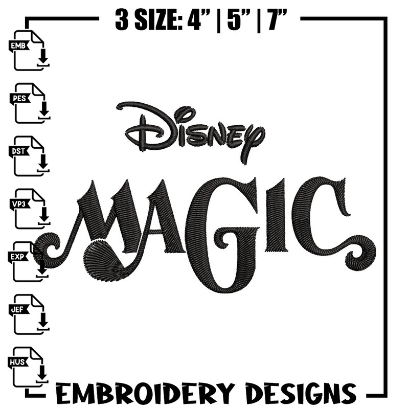Disney Magic Embroidery Design, Disney logo Embroidery, Embroidery File, Embroidery design, Digital download..jpg
