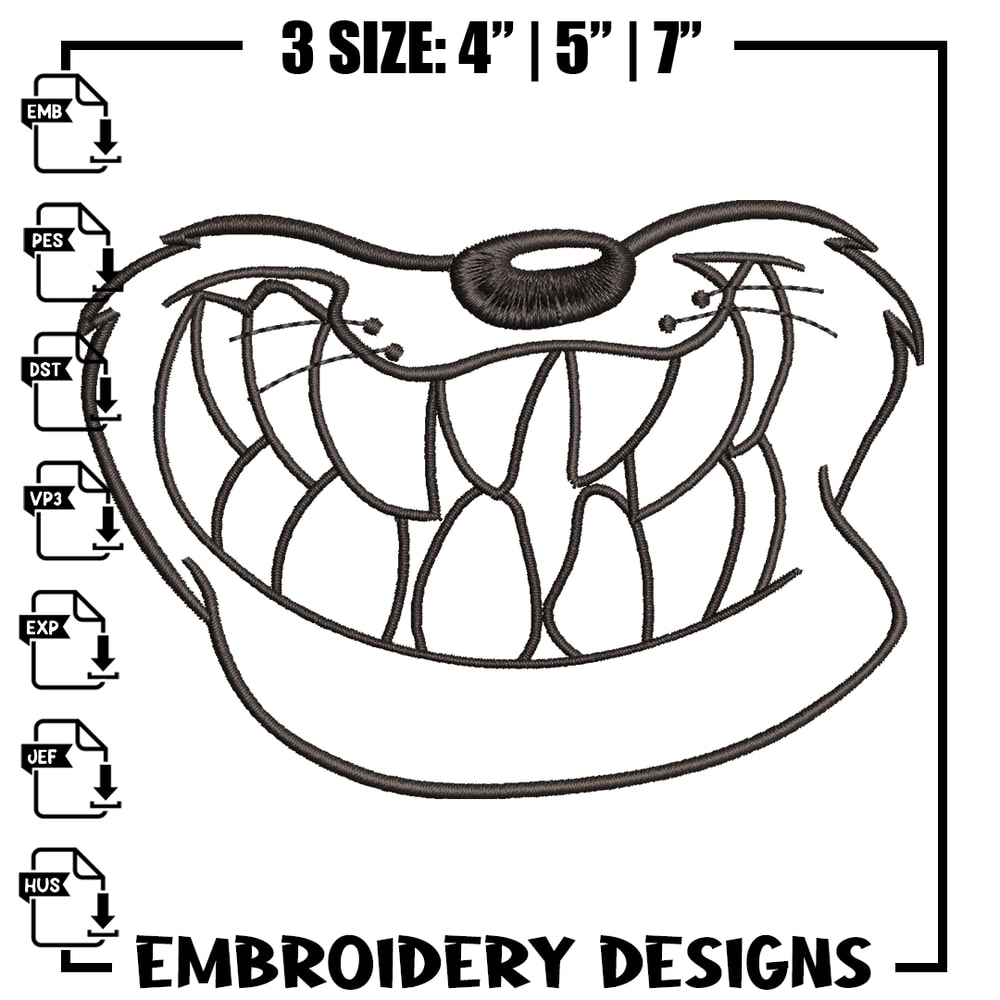 Dog black white embroidery design, cartoon embroidery, cartoon design, Embroidery file, cartoon shirt, Instant download.jpg