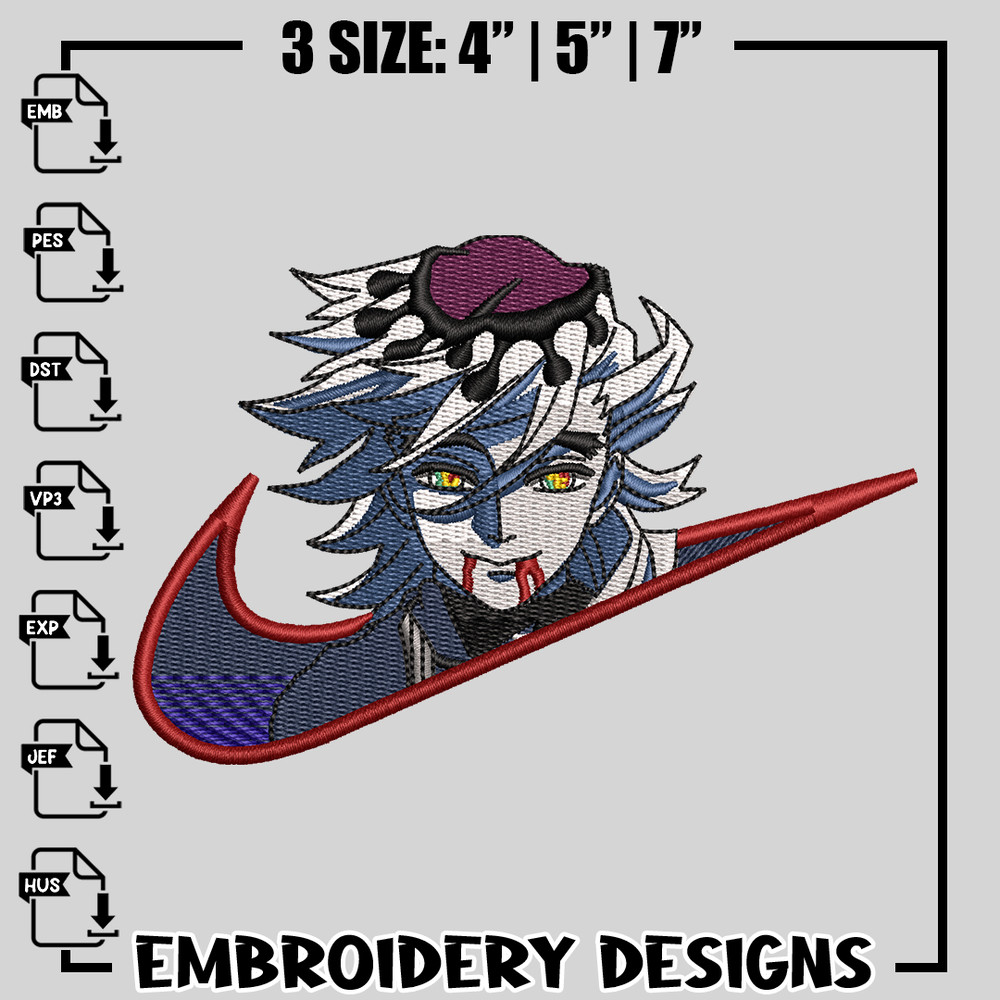 Douma nike embroidery design, Kimetsu no Yaiba embroidery, anime design, nike design, logo shirt, Digital download.jpg