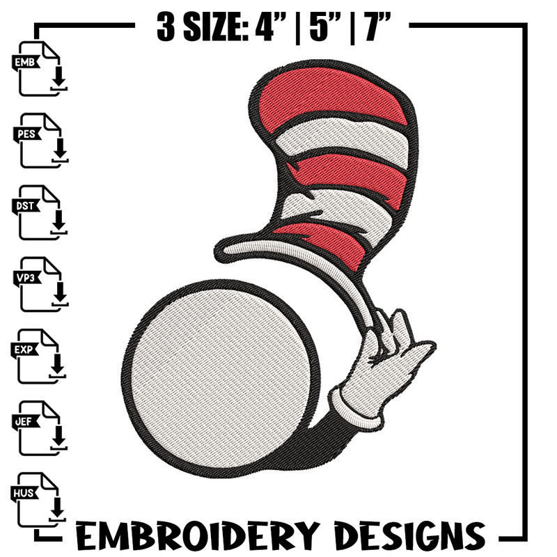 Dr seuss hat Embroidery Design, Dr seuss hat Embroidery, Embroidery File, logo shirt, Embroidery logo, Digital download..jpg