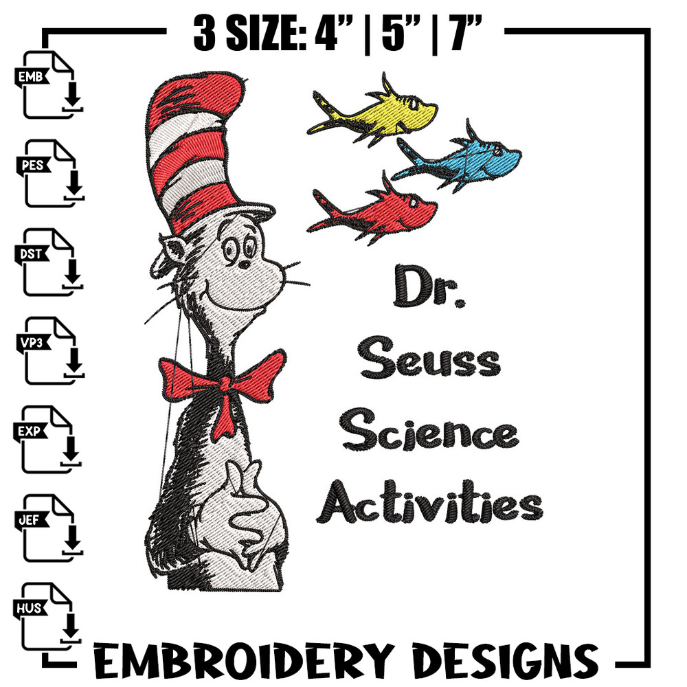 Dr Seuss Science activities Embroidery Design, Dr Seuss Embroidery, Embroidery File, Embroidery design, Digital download.jpg