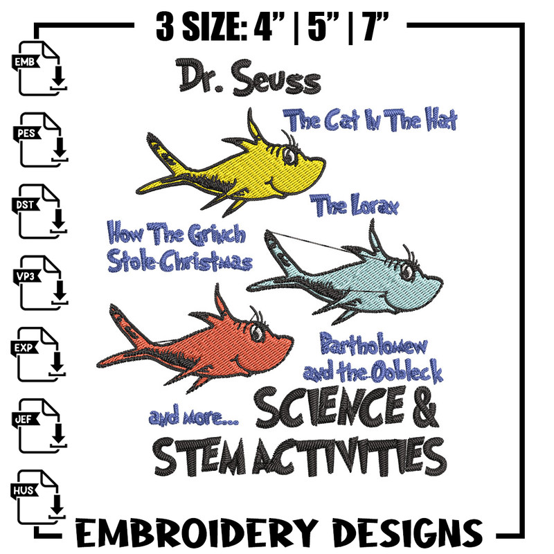 Dr Seuss Stem Activities Embroidery Design, Dr Seuss Embroidery, Embroidery File, Embroidery design, Digital download..jpg