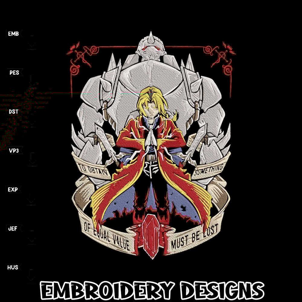 Edward Elric Embroidery Design, Fullmetal Embroidery,Embroidery File,Anime Embroidery, Anime shirt, Digital download.jpg