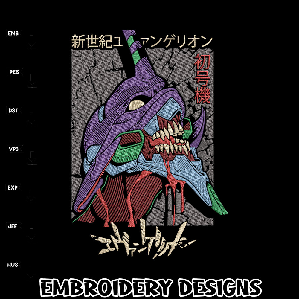 Evangelion robot Embroidery Design, Evangelion Embroidery, Embroidery File,Anime Embroidery,Anime shirt,Digital download.jpg