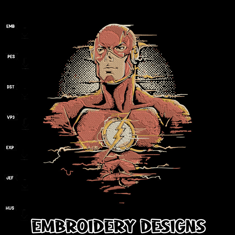 Flash poster Embroidery Design, DC comics Embroidery, Embroidery File, Anime Embroidery, Anime shirt, Digital download.jpg