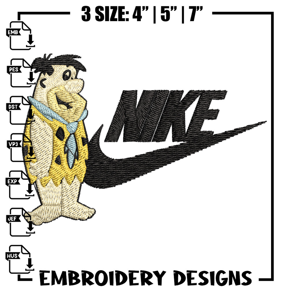 Fred Flintstone Nike Embroidery design, Fred Flintstone Embroidery, Nike design, Embroidery file, Instant download..jpg