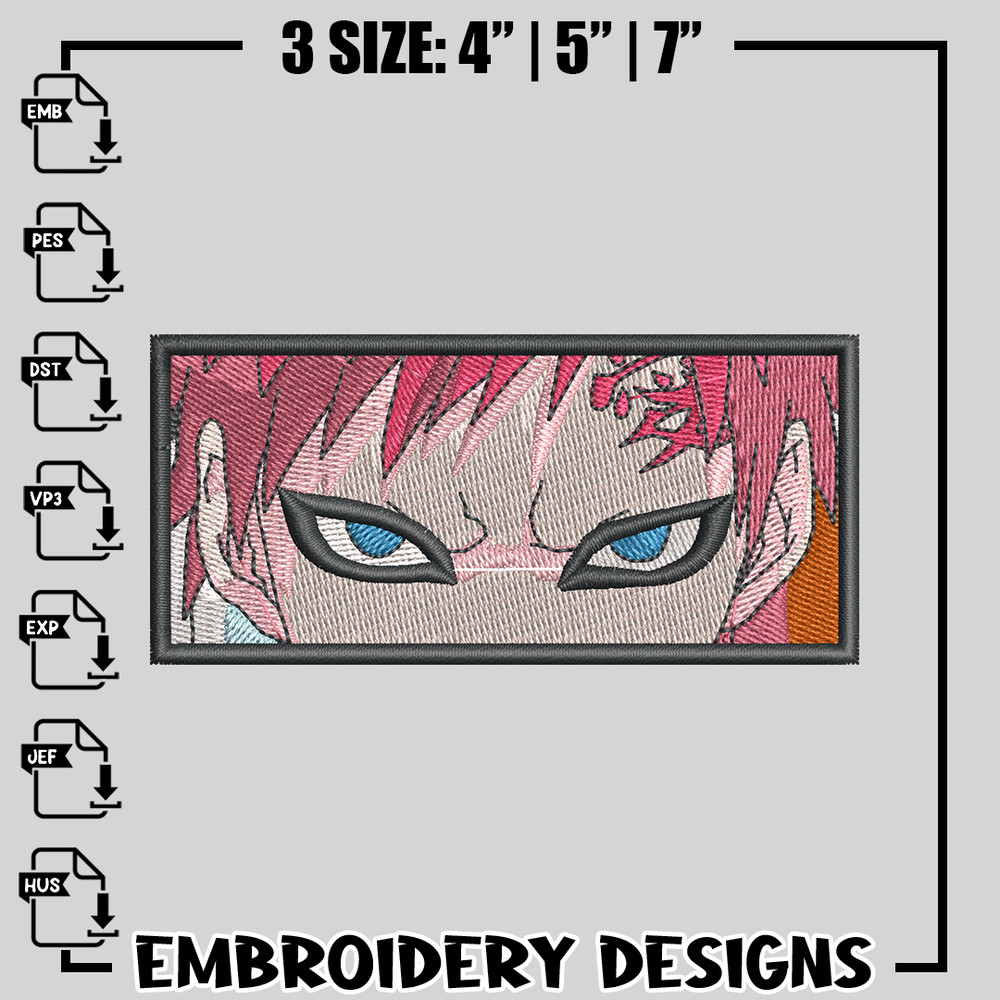 Gaara eyes embroidery design, Naruto embroidery, anime design, logo design, anime shirt, Digital download.jpg
