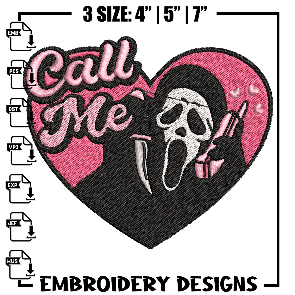 Ghostface Scream Embroidery design, Horror Embroidery, Embroidery File, logo design, logo shirt, Digital download..jpg