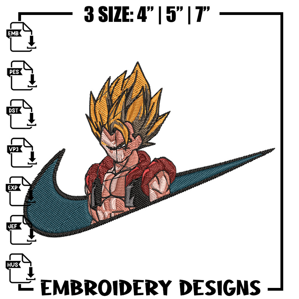 Gogeta x nike Embroidery Design, Dragonball Embroidery, Embroidery File, Nike Embroidery, Anime shirt, Digital download.jpg