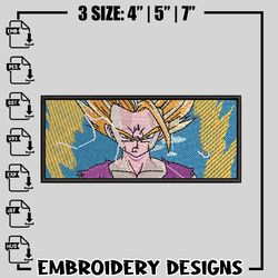gohan rectangle embroidery design, dragon ball embroidery, anime design, logo design, anime shirt, digital download