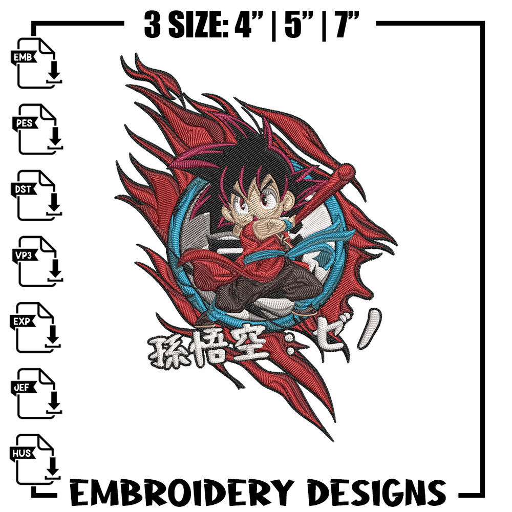 Goku chibi Embroidery Design, Dragonball Embroidery,Embroidery File, Anime Embroidery, Anime shirt, Digital download.jpg