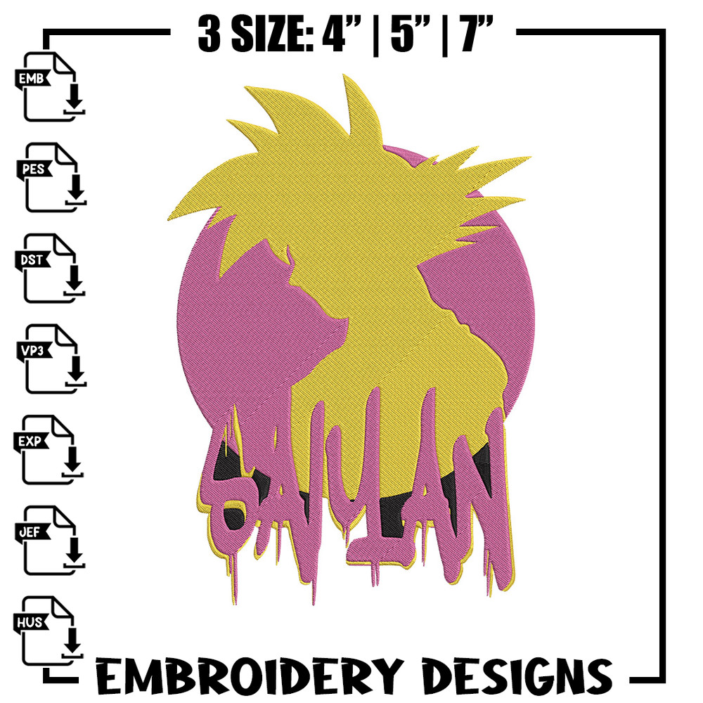 Goku circle Embroidery Design, Dragonball Embroidery, Embroidery File, Anime Embroidery, Anime shirt, Digital download.jpg