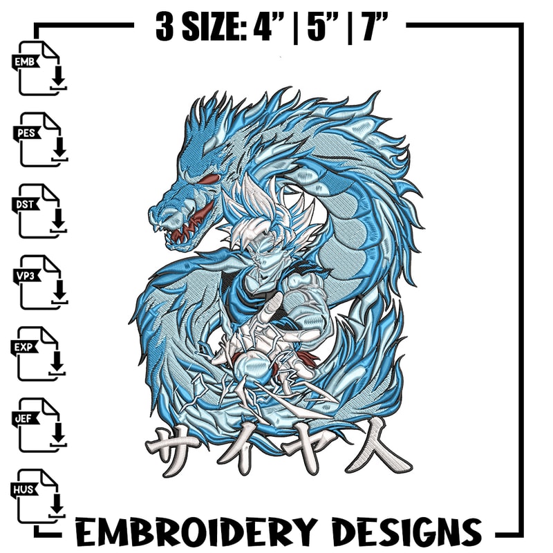 Goku dragon Embroidery Design, Dragonball Embroidery, Embroidery File, Anime Embroidery, Anime shirt, Digital download.jpg