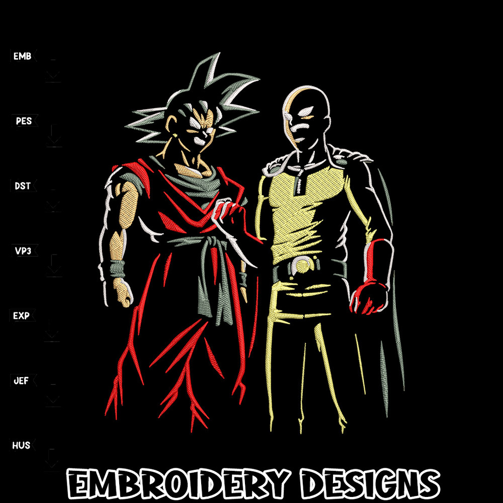 Goku x Saitama Embroidery Design, Dragonball Embroidery,Embroidery File, Anime Embroidery, Anime shirt, Digital download.jpg