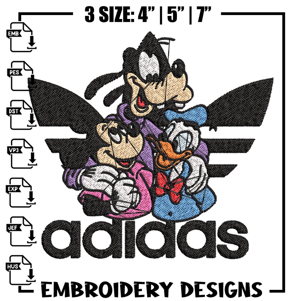 Goofy friends Embroidery Design, Adidas Embroidery, Brand Embroidery, Embroidery File,Logo shirt,Digital download.jpg