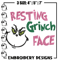 Grinch face Embroidery Design, Grinch Embroidery, Embroidery File, Chrismas Embroidery, Anime shirt, Digital download.jpg