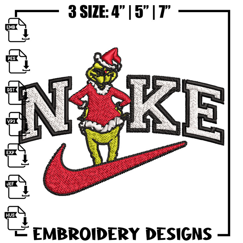 Grinch nike Embroidery Design, Nike Embroidery, Brand Embroidery, Embroidery File, Logo shirt, Digital download.jpg