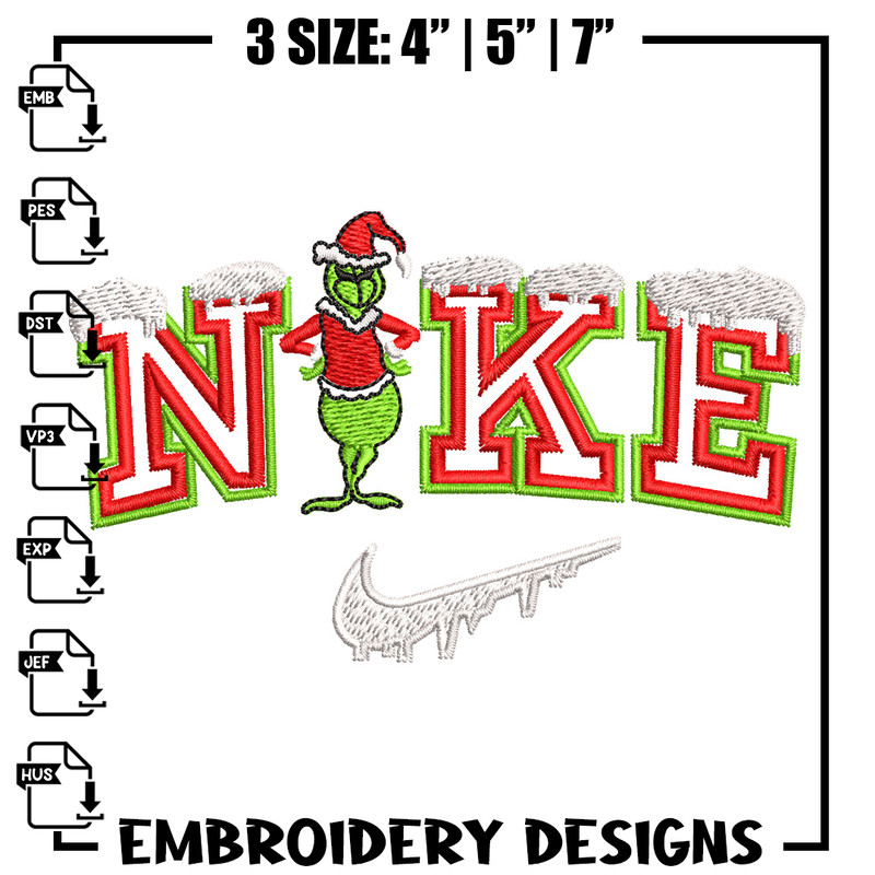 Grinch nike Embroidery Design, Nike Embroidery, Embroidery File, Brand Embroidery, Logo shirt, Digital download.jpg