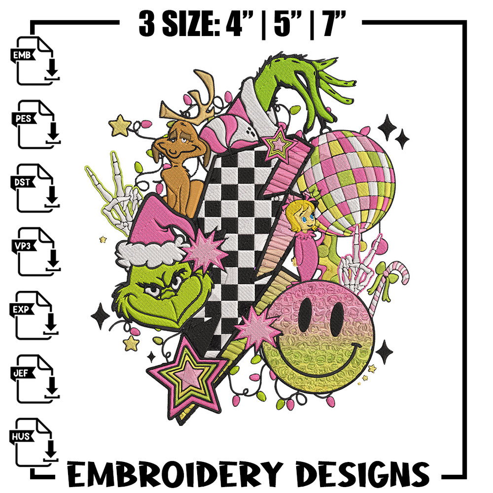 Grinch x smile icon Embroidery Design,Grinch Embroidery,Embroidery File,Chrismas Embroidery,Anime shirt,Digital download.jpg