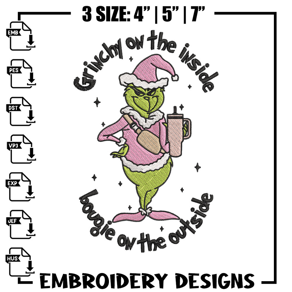 Grinchy Embroidery Design, Grinch Embroidery, Embroidery File, Chrismas Embroidery, Anime shirt,Digital download..jpg