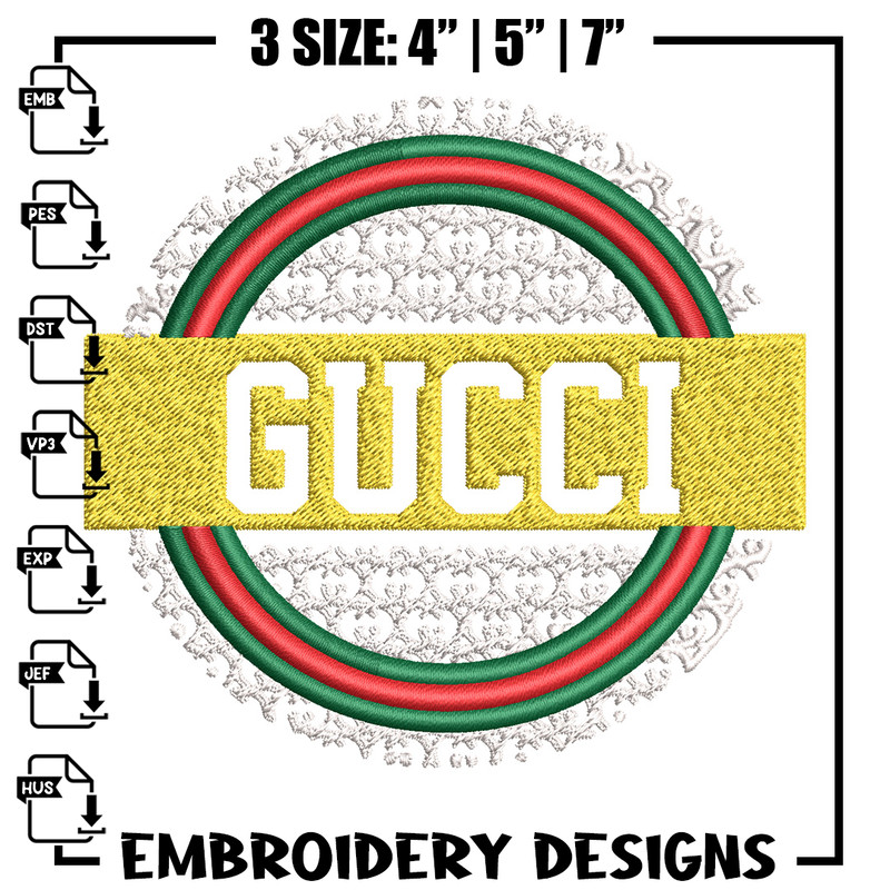 Gucci logo Embroidery Design, Gucci Embroidery, Brand Embroidery, Logo shirt, Embroidery File, Digital download.jpg