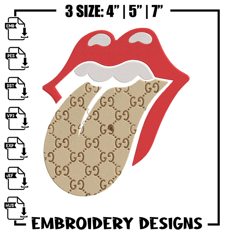 Gucci mouth Embroidery Design, Logo Embroidery, Embroidery File, Gucci Embroidery, Anime shirt, Digital download.jpg