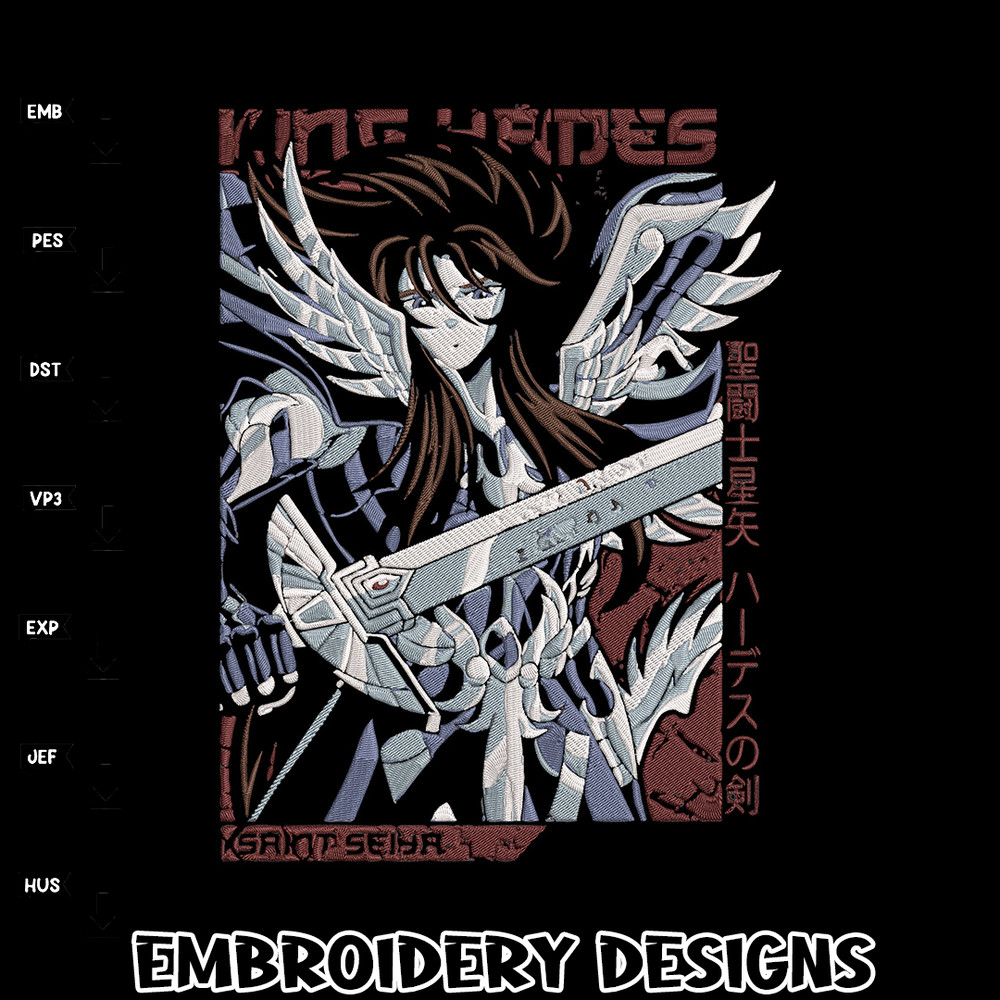 Hades Embroidery Design, Saint Seiya Embroidery, Embroidery File, Anime Embroidery, Anime shirt, Digital download.jpg