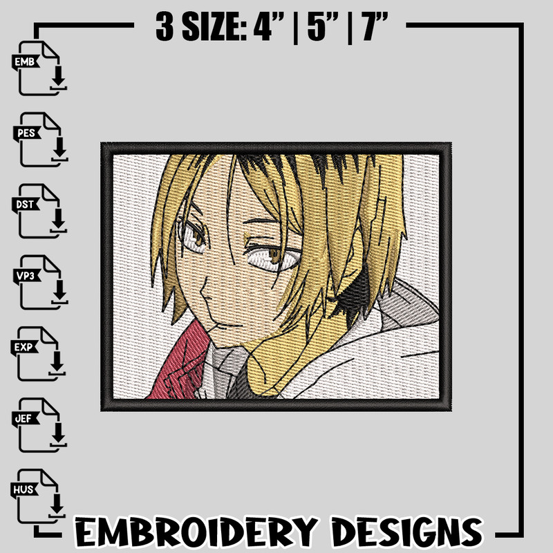 haikyu kenma embroidery design, Haikyuu embroidery, anime design, logo design, anime shirt, Digital download.jpg