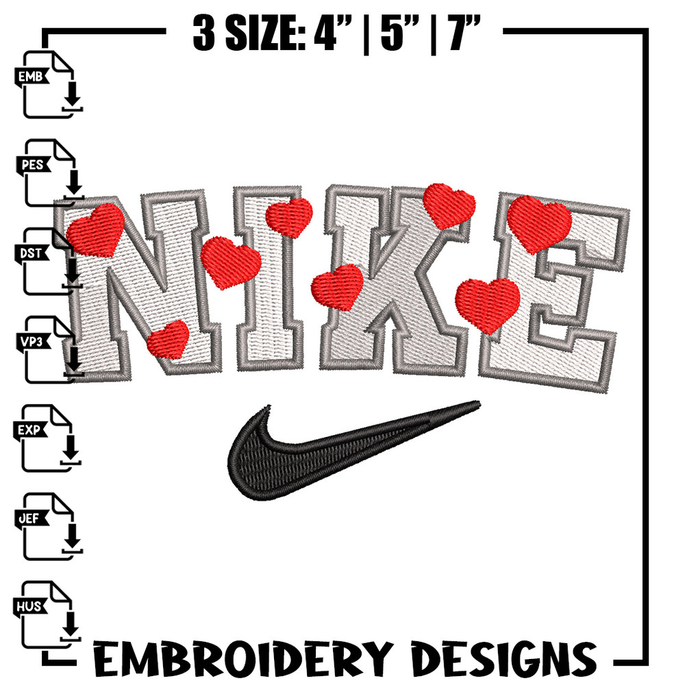 Heart nike embroidery design, Heart embroidery, Nike design, Embroidery shirt, Embroidery file,Digital download.jpg