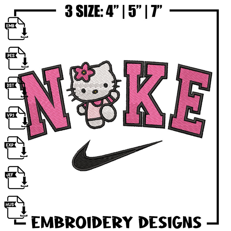 Hello Kitty Nike embroidery design, Hello Kitty embroidery, nike design, logo design, logo shirt, Digital download.jpg