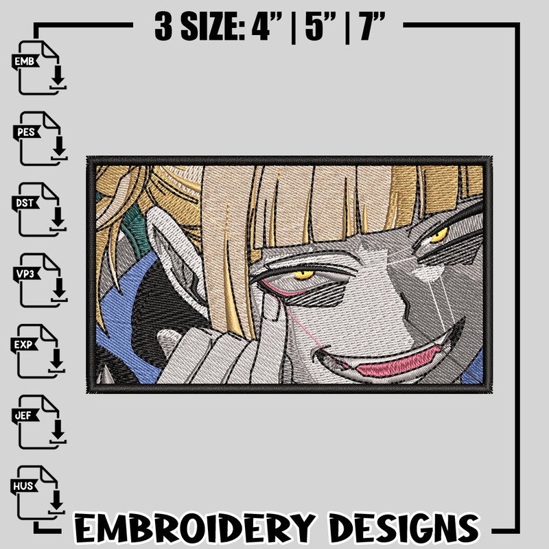 Himiko Toga embroidery design, my hero academia embroidery, anime design, logo design, anime shirt, Instant download.jpg