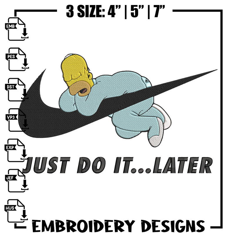 Homer x nike Embroidery Design, Simpson Embroidery, Embroidery File, Nike Embroidery, Anime shirt, Digital download..jpg