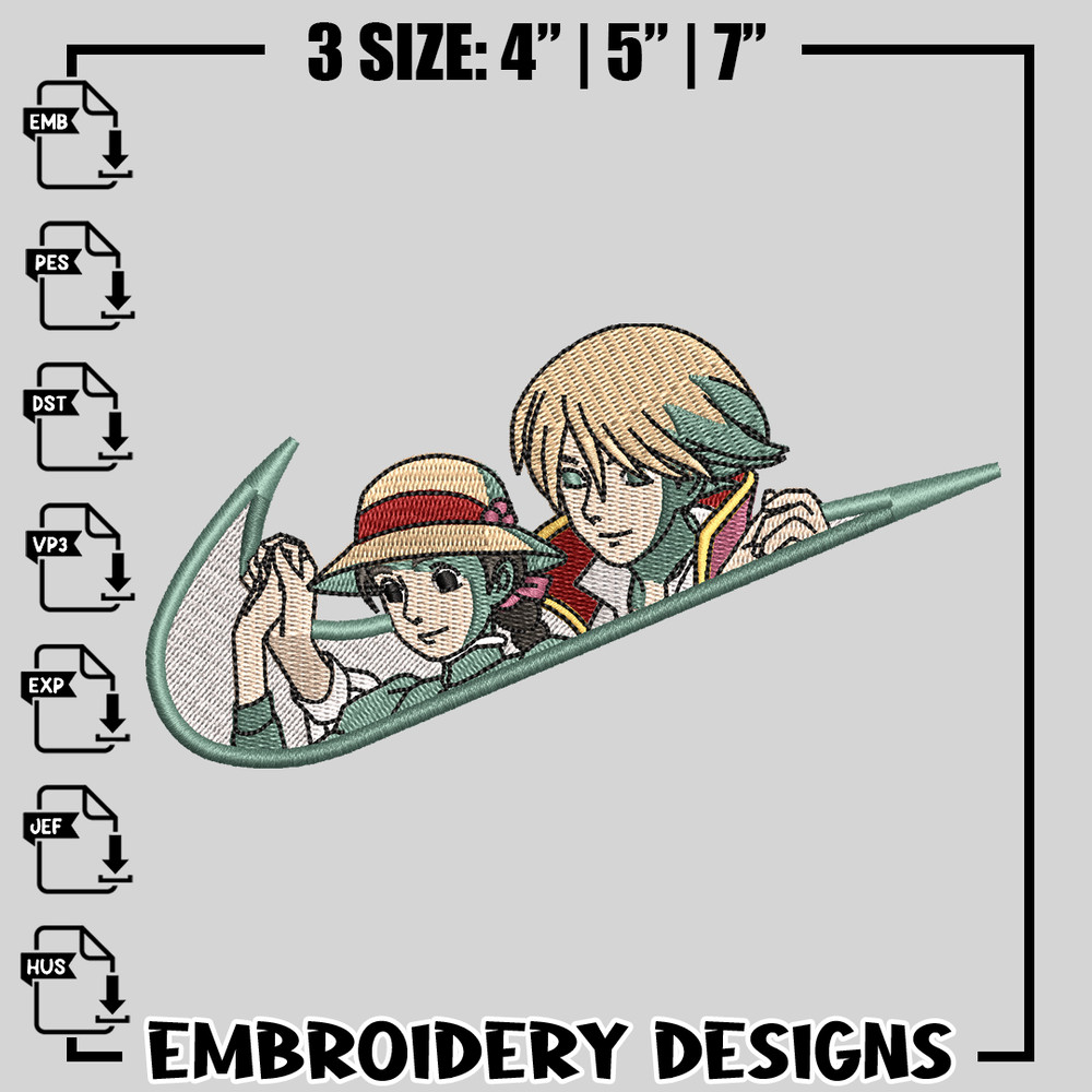Howl's Moving nike embroidery design, Howl's Moving Castle embroidery, anime design, nike design, Digital download.jpg