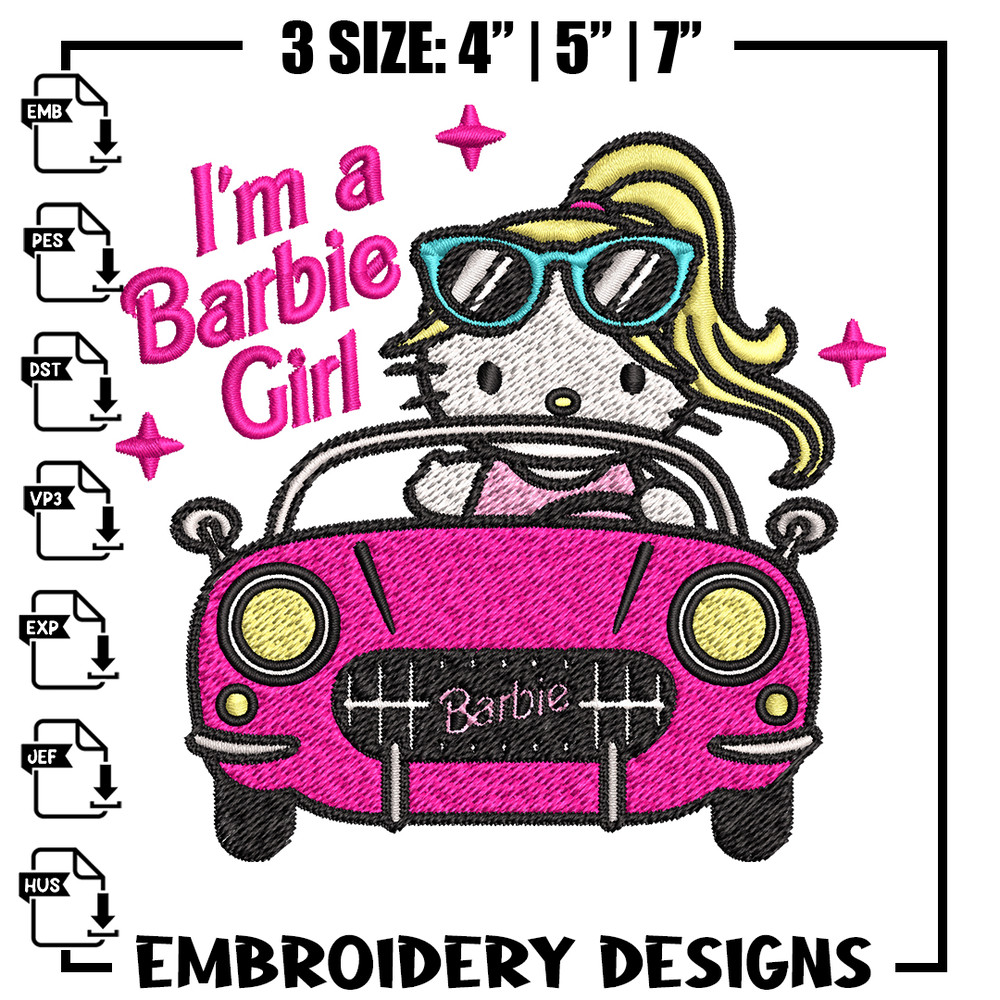 I'm a barbie girl Embroidery design, Barbie logo Embroidery, logo design, Embroidery File, logo shirt, Digital download..jpg