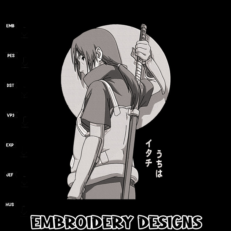 Itachi ninja Embroidery Design, Naruto Embroidery, Embroidery File, Anime Embroidery, Anime shirt, Digital download.jpg